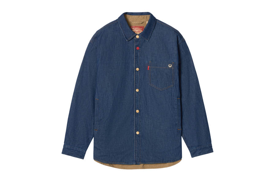 Levis Year Of The Horse Limited Collection Denim Jackets Unisex Navy/Khaki Brown Lapel Moderate