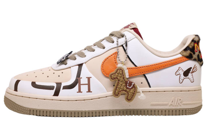 Nike Nike Air Force 1 Abrasion Resistant Low top Skateboard Shoes Women's Beige