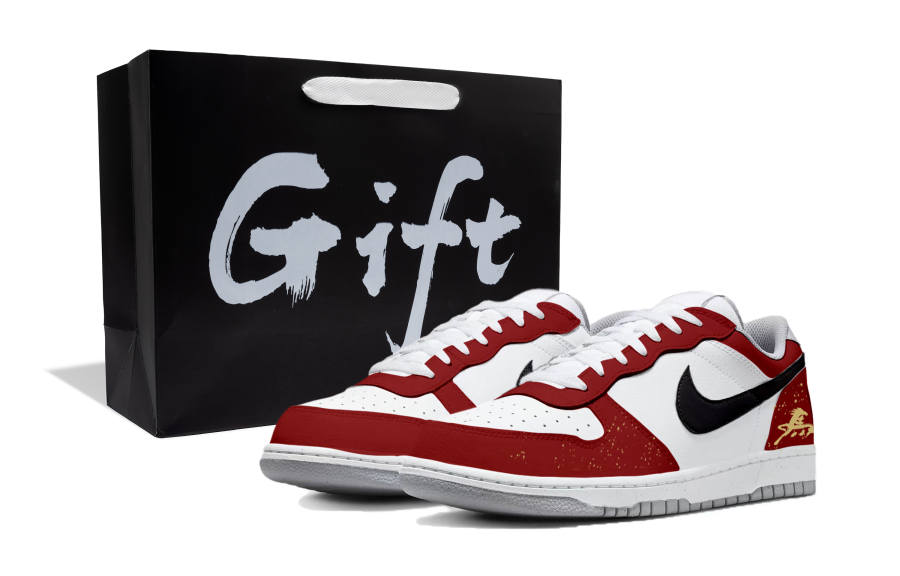 Nike Nike Big MATAOFO Shopping Bag Abrasion Resistant Breathable Low top Skateboard Shoes Men's White Red