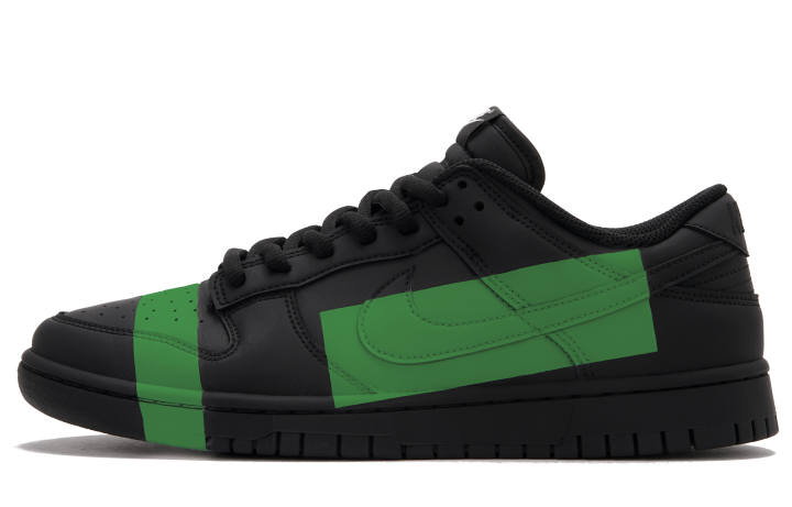 Nike Nike Dunk Cracked Dark Green Abrasion Resistant Low top Skateboard Shoes Unisex Black Green