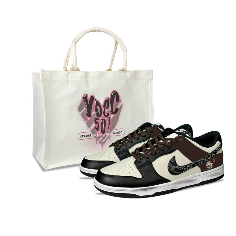 Nike Nike Dunk Wear resistant And Lightweight Low top Skateboard Shoes Unisex Black Brown