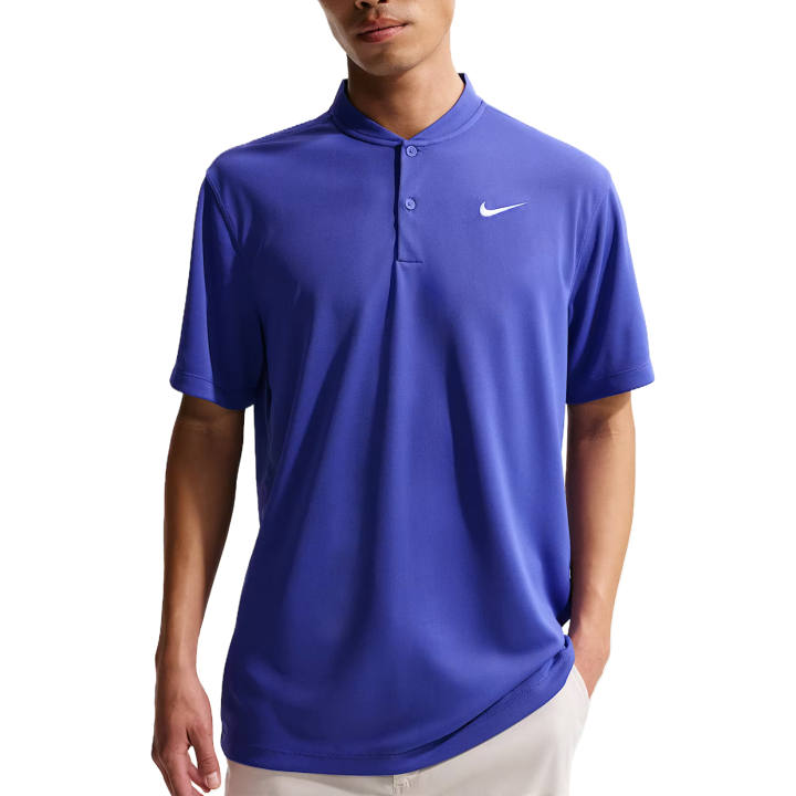 Nike Nike Dri Fit Tennis Tops Men's Lapis Lazuli/white Polo Collar Moderate