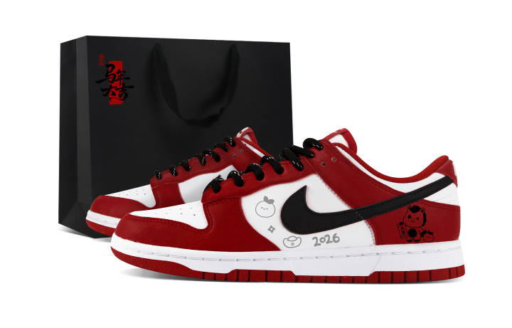 Nike Nike Dunk Lightweight Low top Skateboard Shoes Unisex Red Black
