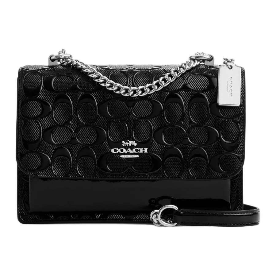 COACH Klare Pearlescent Patent Leather, Leather Shoulder Bag, Crossbody Bag Small Women's Black