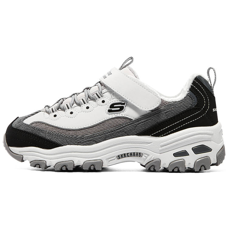 Skechers DLITES Low top Kids Lifestyle Shoes Black White Teenagers