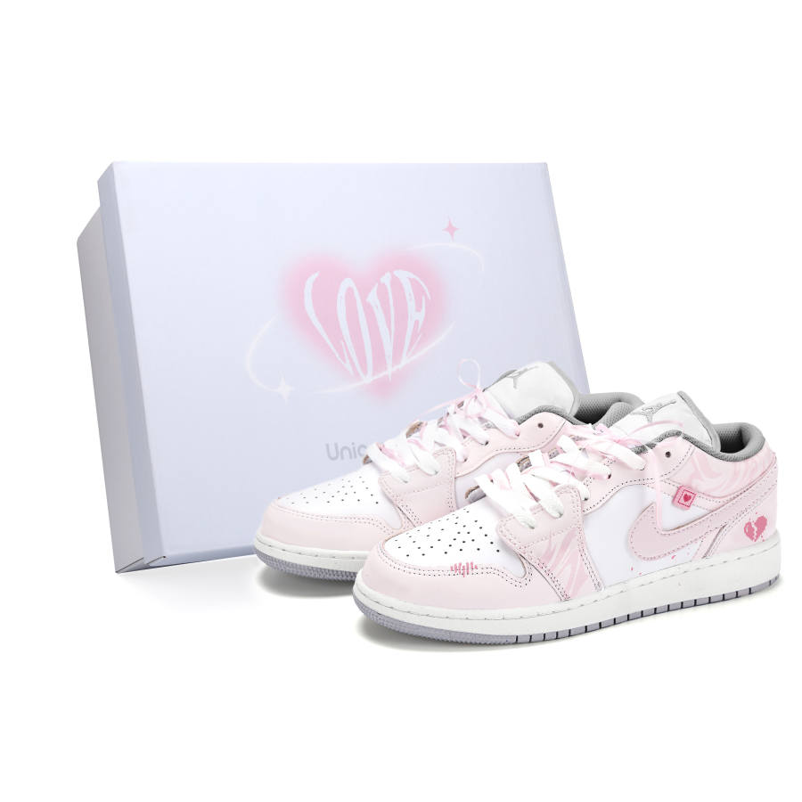 Jordan Jordan Air Jordan 1 Heartbeat Encounter Love Confession Slip Resistant Cushioning Abrasion Resistant