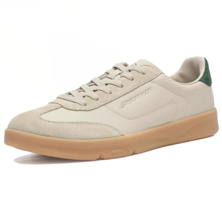 DECATHLON Slip Resistant Abrasion Resistant Low top Skateboard Shoes Men's Ecru Gray