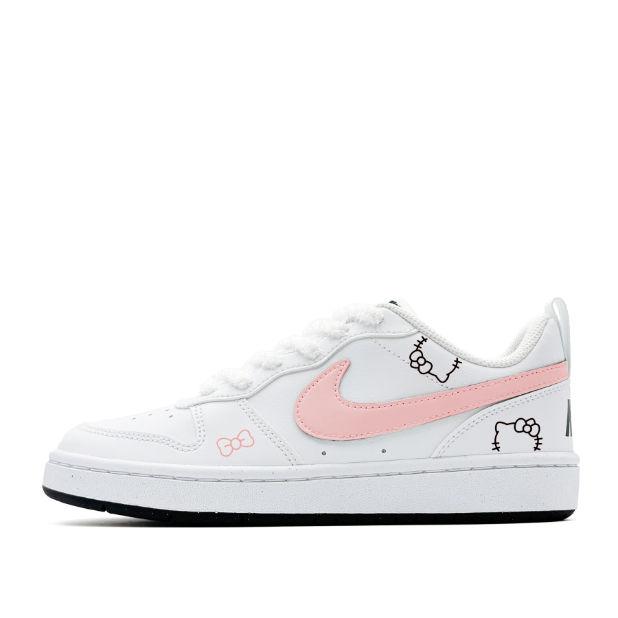 Nike Nike Court Borough Pink Meow, Cute, Girlish, Sweet Style, Cartoon, Anti Aging, Campus Synthetic Leather