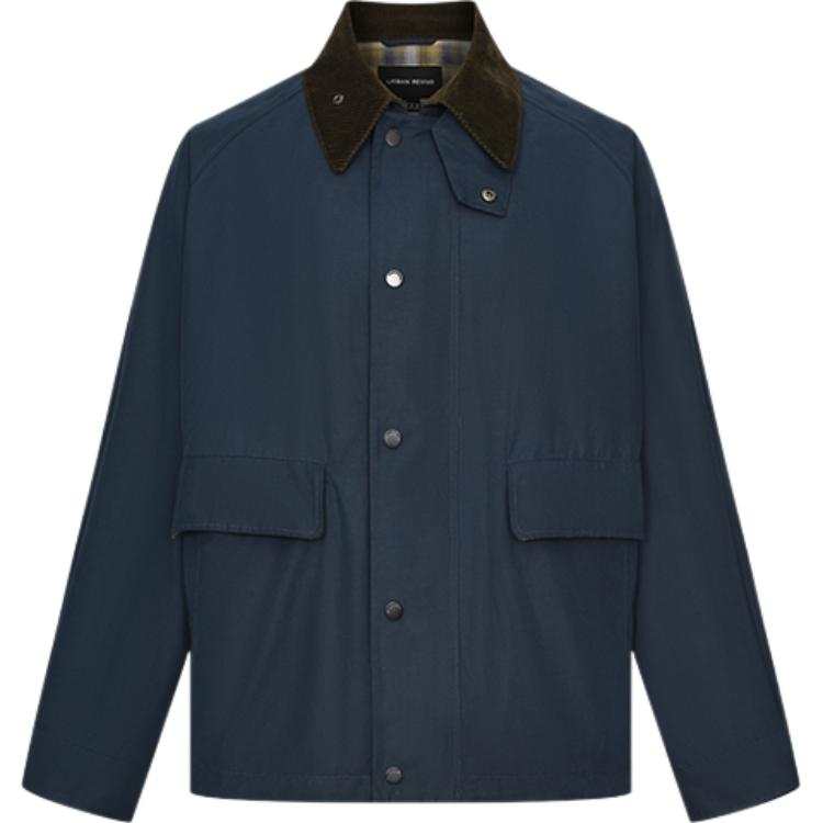 URBAN REVIVO Jackets Men's Royal Blue Lapel Thin Other