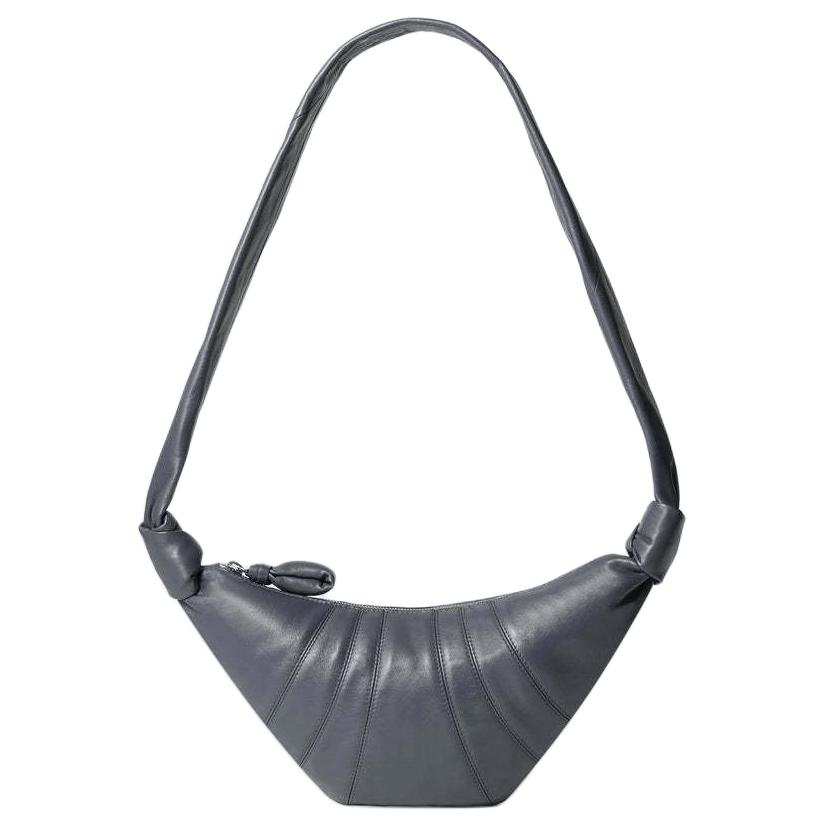 Lemaire Croissant Sheepskin Shoulder Bag Small Women's Granite Blue