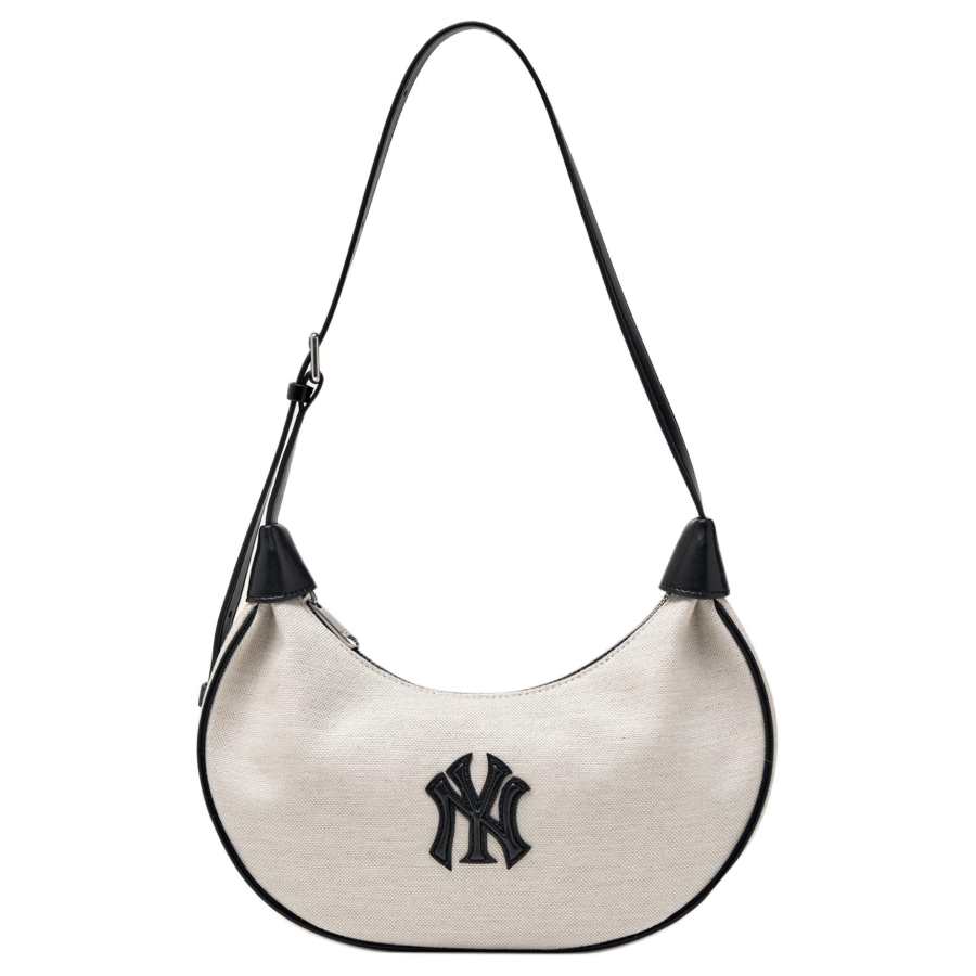 MLB MLB New York Yankees Polyester With Artificial Leather Shoulder Bag Unisex White