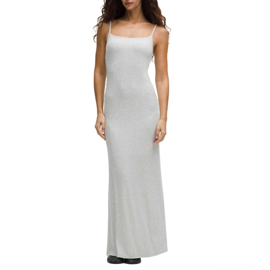 Lululemon Slip Dresses Women's Mixed Color Super Light Gray/HCUG Crew Neck Moderate Long