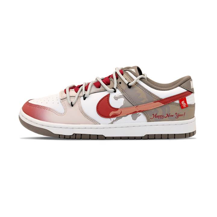 Nike Nike Dunk Low top Skateboard Shoes Men's Red Beige Brown