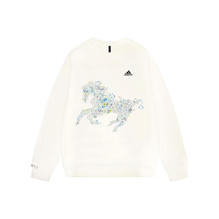 Adidas Adidas LABEL Sweatshirts Unisex White Crew Neck Moderate Regular