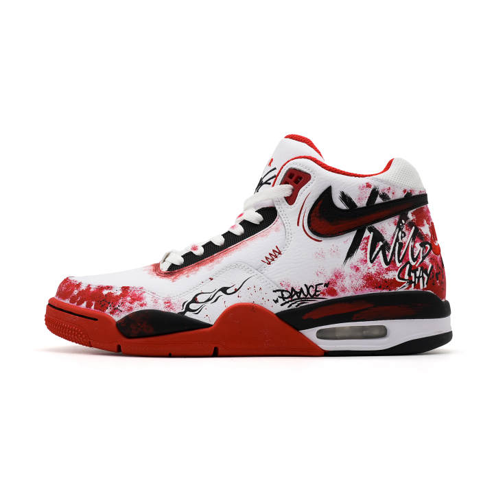 Nike Nike Flight Legacy Fiery Red Paint Coverage Height Increasing Support High top Vintage Basketball Shoes Men's Red