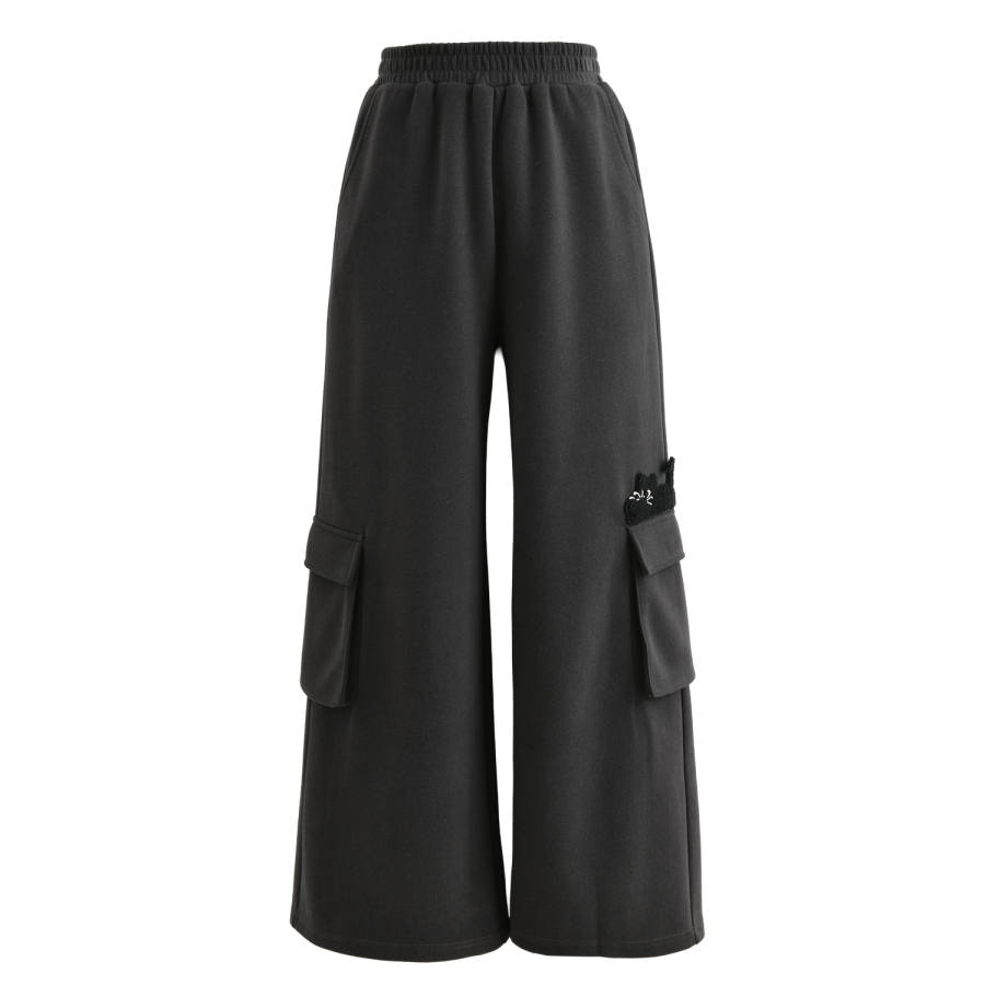 SNBL Cargo Pants Women's Dark Gray Moderate Wide Leg Pants