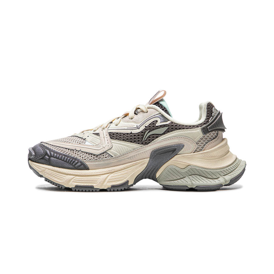 Li-Ning Li Ning Xingji Cushioning Abrasion Resistant Breathable Low top Chunky Sneakers Women's Gray