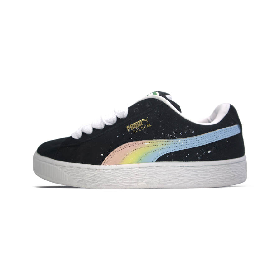 PUMA Suede XL Dark Night Rainbow Slip Resistant Abrasion Resistant Low top Skateboard Shoes Unisex