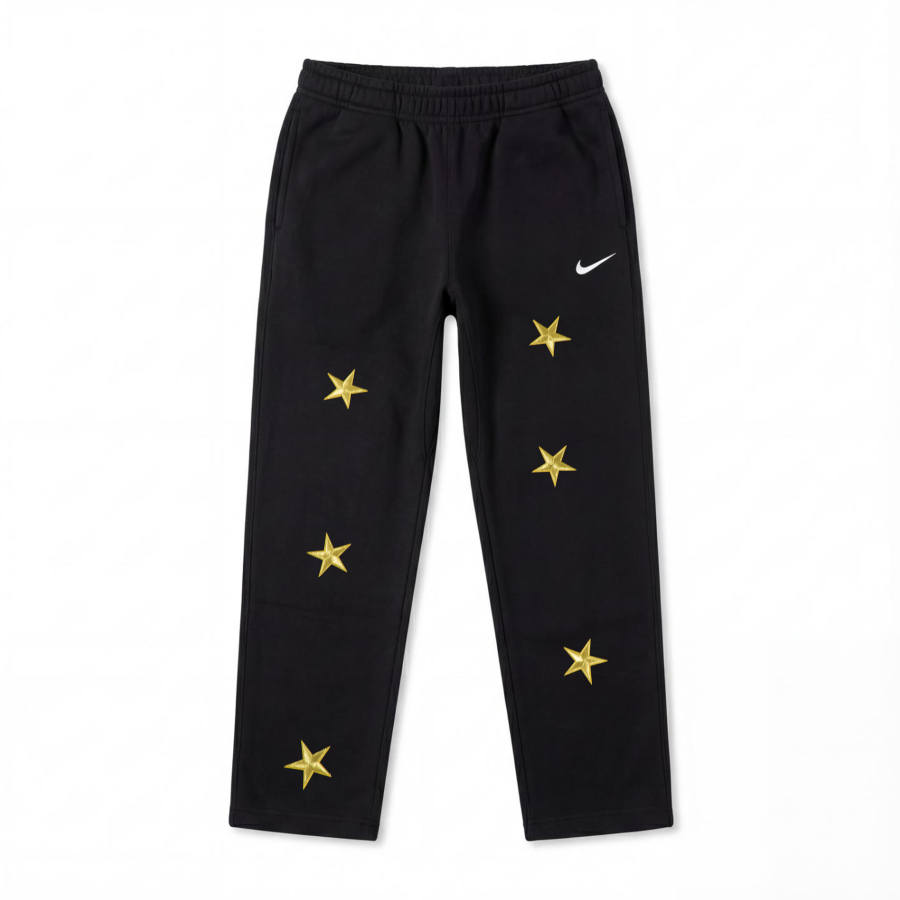 Nike Nike Extraordinary Brilliant Starlight Gold Embroidery Fleece Lined Casual Knitted Sweatpants Unisex