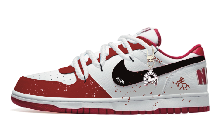 Nike Nike Big Hongma Welcome Spring Abrasion Resistant Breathable Low top Skateboard Shoes Men's Red White