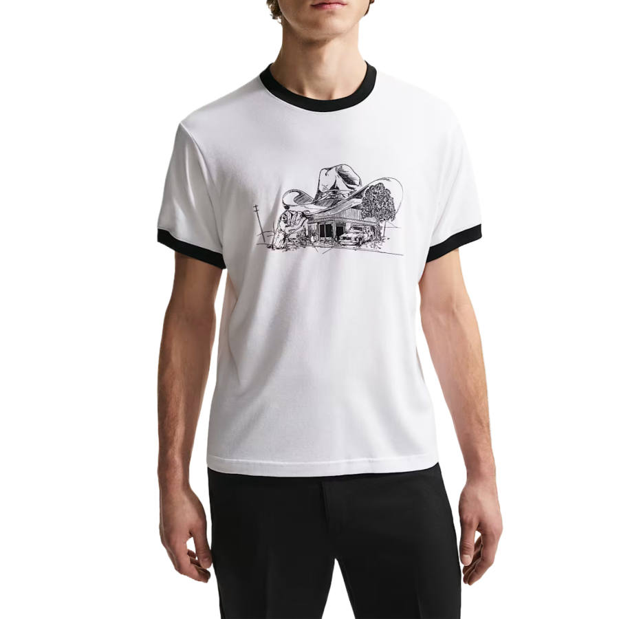 Nike Nike SB T Shirts Men's White/Black Crew Neck Moderate Straight Fit