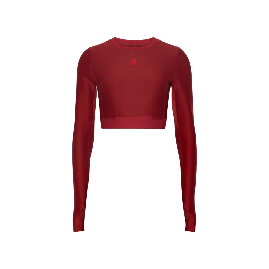 On Crop Tops Women's Earth Umber Crew Neck Moderate