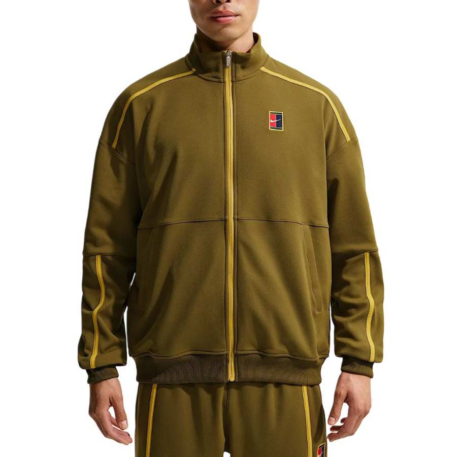 Nike Nike COURT HERITAGE Fleece Lined Stand Collar Knitted Fabric Loose Fit Zippers Tennis Top Men's