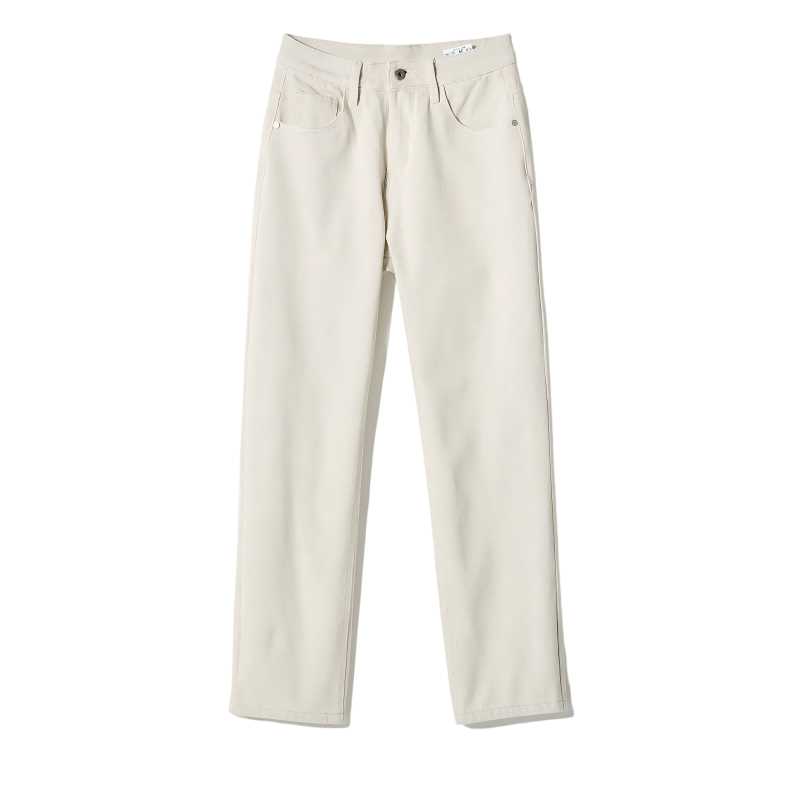 Hodo Jeans Unisex Ecru Moderate Straight Fit Pants