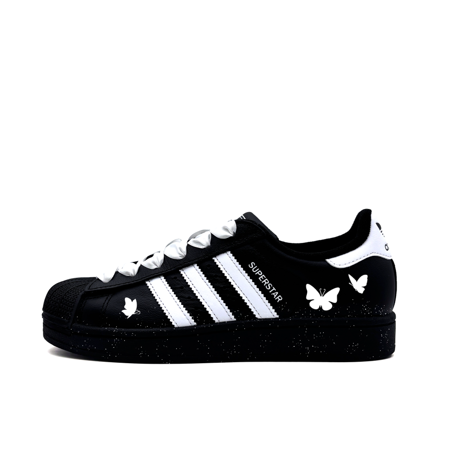 Adidas Originals Superstar 2 Butterfly Dancing Leather Low top Kids' Skateboarding Shoes Black White Teenagers