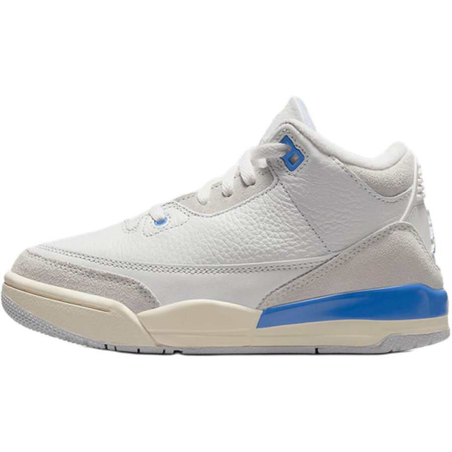 Jordan Jordan Air Jordan 3 Mid top Children's Basketball Shoes White Blue Children Aged 3 7 Years Old