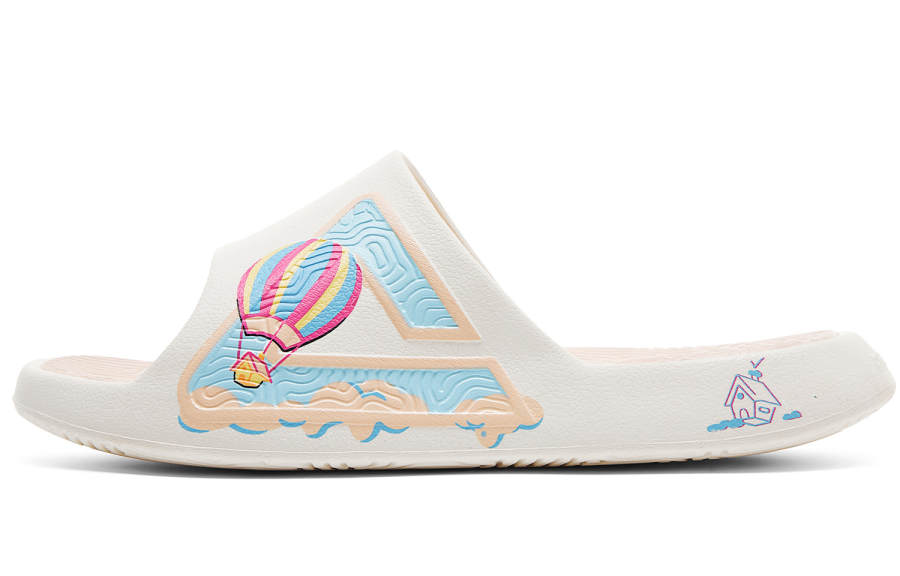 PEAK Taichi Classic Slippers Cushioning Slip Resistant Slide Slippers Unisex Beige White Pink