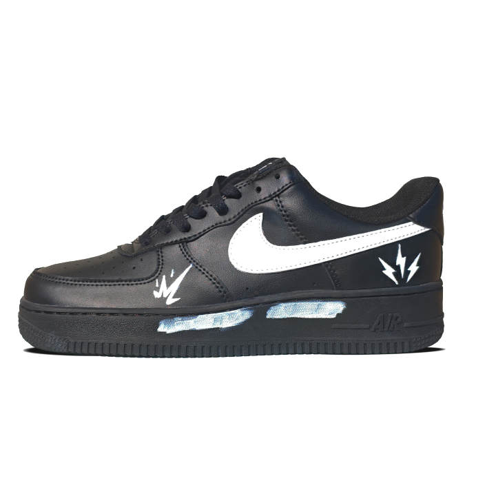 Nike Nike Air Force 1 Leather Cushioning Slip Resistant Cushioning Slip Resistant Low top Skateboard Shoes Unisex Black