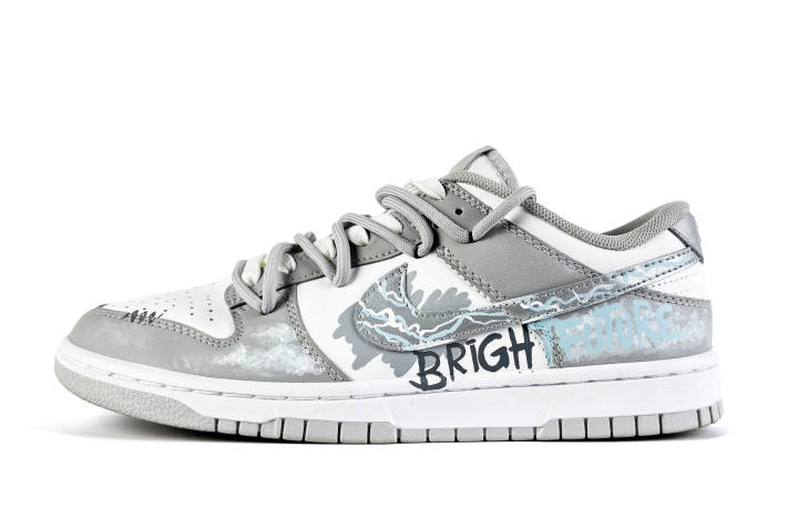 Nike Nike Dunk Laiweifang Box, Misty Island Gray, Trendy, Minimalist Style, Hand Drawn, Classic Abrasion Resistant
