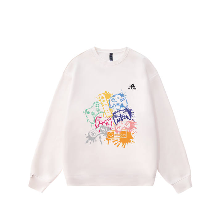 Adidas Adidas LABEL Sweatshirts Unisex White Crew Neck Moderate Regular