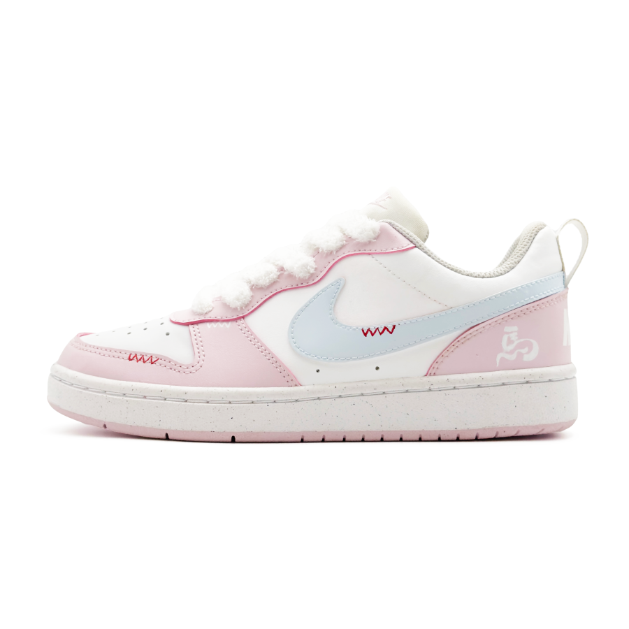 Nike Nike Court Borough Synthetic Leather Abrasion Resistant Slip Resistant Low top Skateboard Shoes Pink Unisex