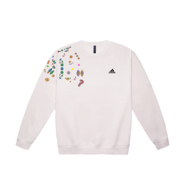Adidas Adidas LABEL Sweatshirts Unisex White Crew Neck Moderate Regular