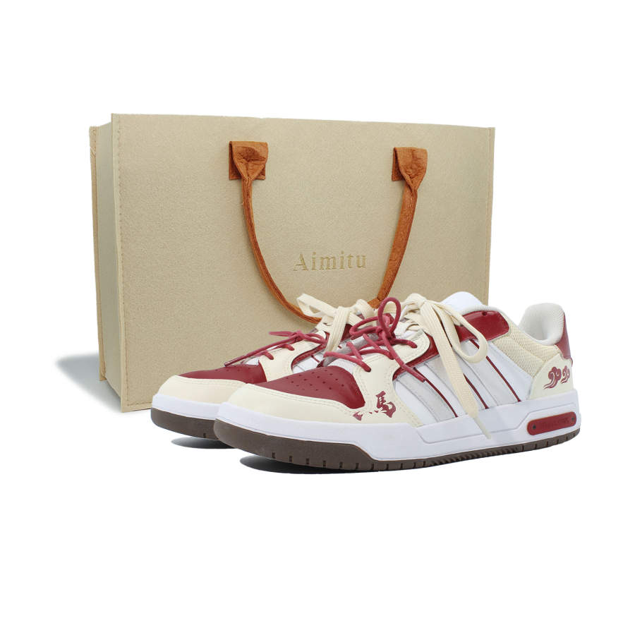 Adidas Adidas ENTRAP Flaming Sky Horse, Shopping Bag Abrasion Resistant Low top Skateboard Shoes Unisex Beige White Red