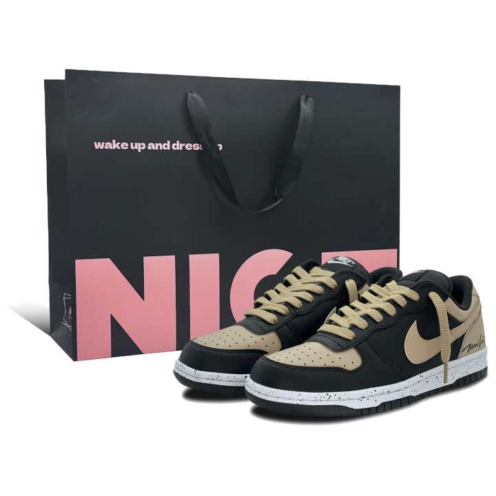 Nike Nike Big Gothic Mocha Slip Resistant Abrasion Resistant Low top Skateboard Shoes Men's Black Brown