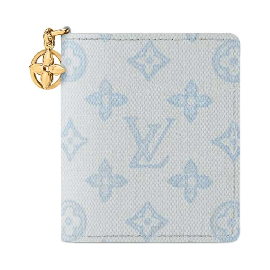 LOUIS VUITTON Monogram 130 Coated Canvas Wallet Women's Light Blue