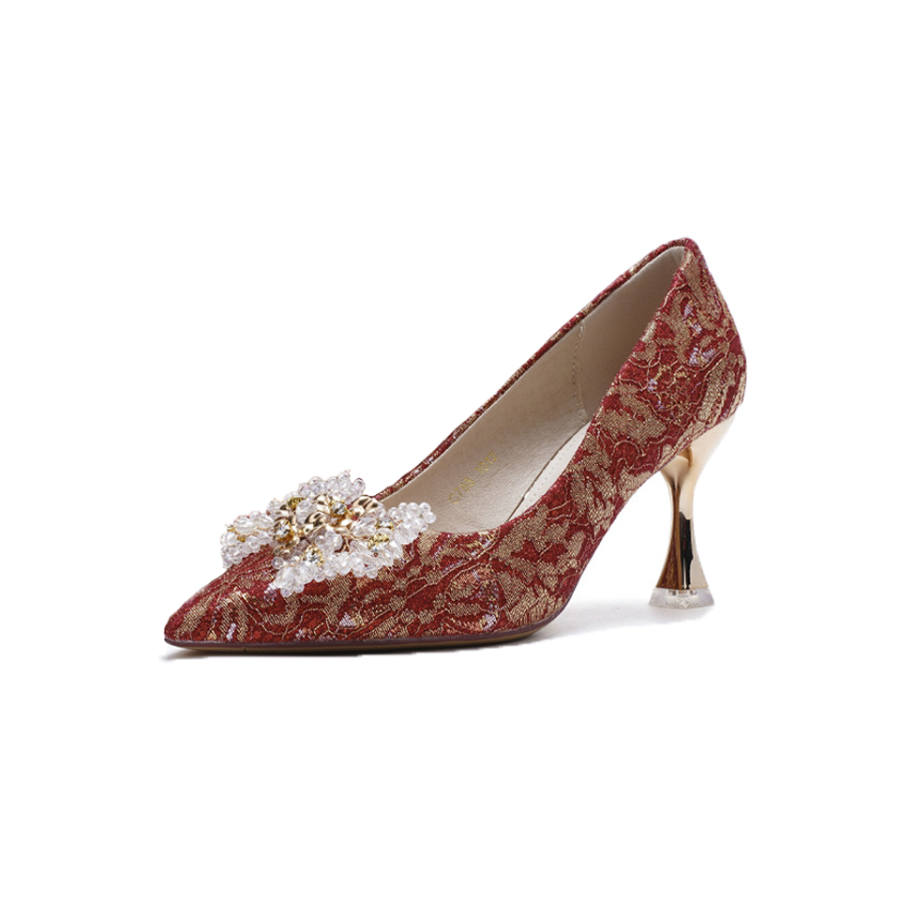 Lanza Leather Slim Heel High Heels Women's