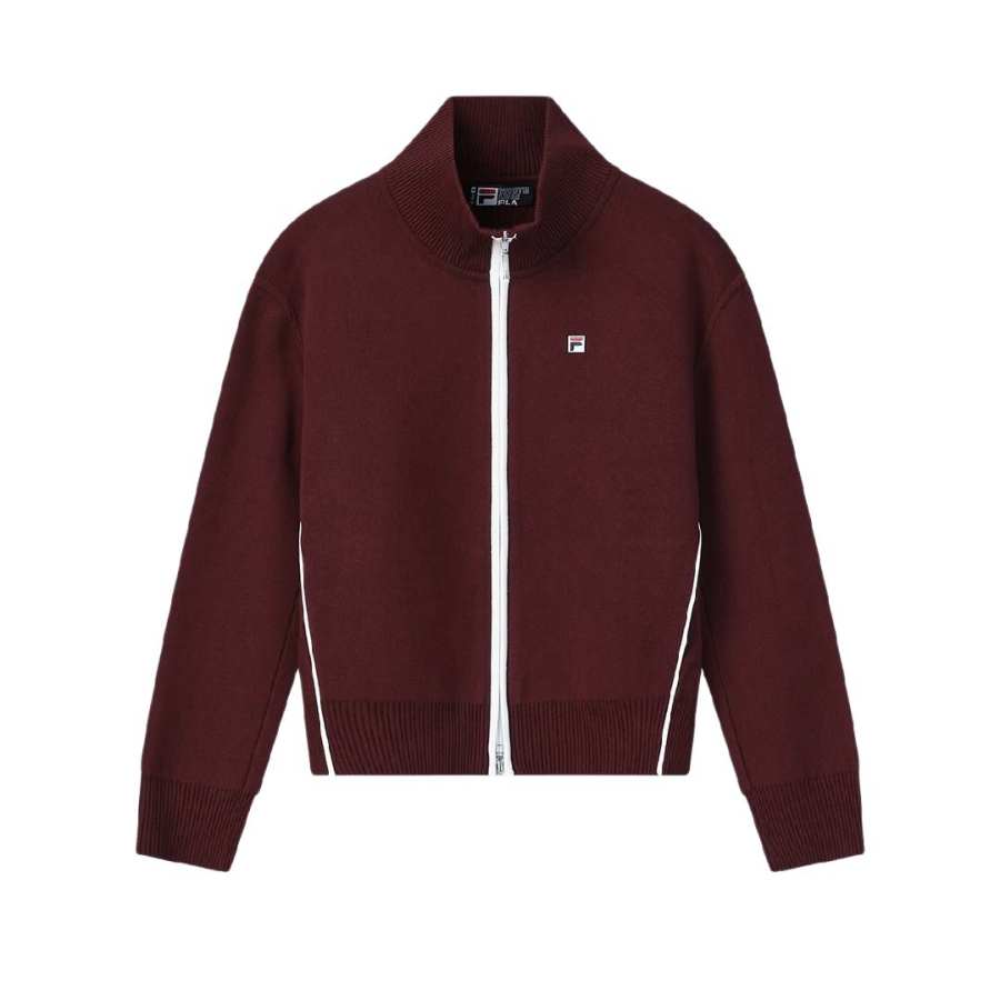 FILA Heritage Jackets Women's Sand Maroon Stand Collar Moderate Other