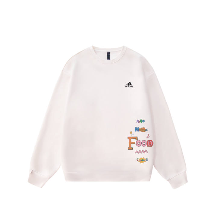 Adidas Adidas LABEL Sweatshirts Unisex White Crew Neck Moderate Regular