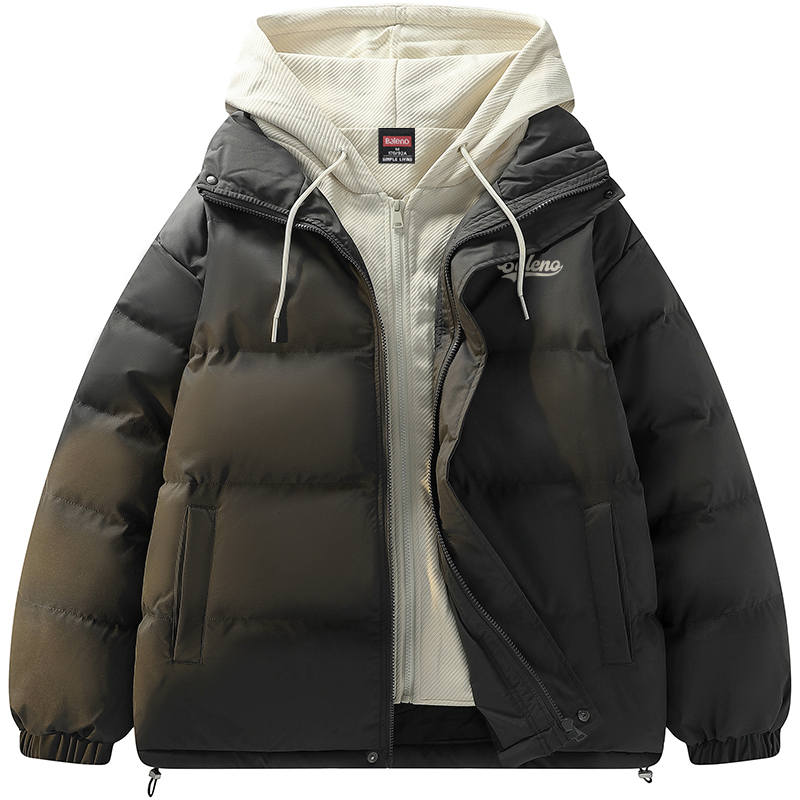 BALENO Puffer Jackets Unisex Hooded Thickened Mock Two Piece Puffer Jacket