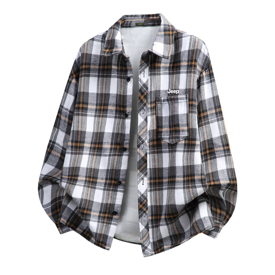 Jeep Lifestyle Shirts Unisex Lapel Thickened And Fleece Lined Shirt