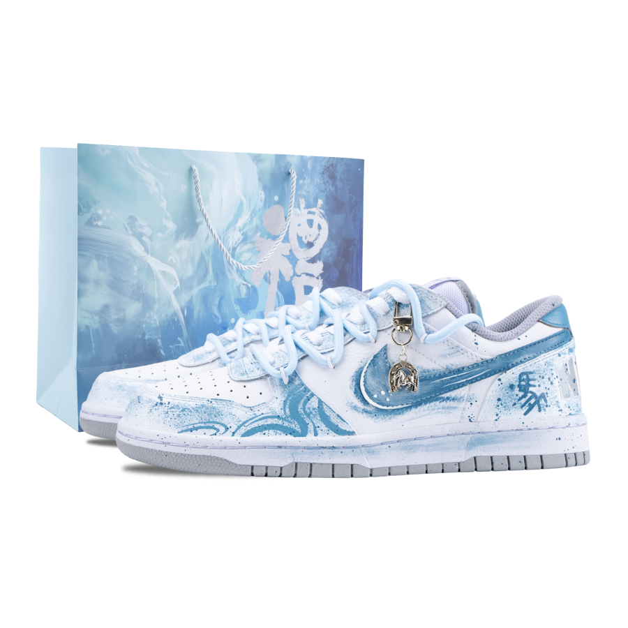 Nike Nike Big Light Smoke Cloud Dash Abrasion Resistant Breathable Low top Skateboard Shoes Men's White Blue