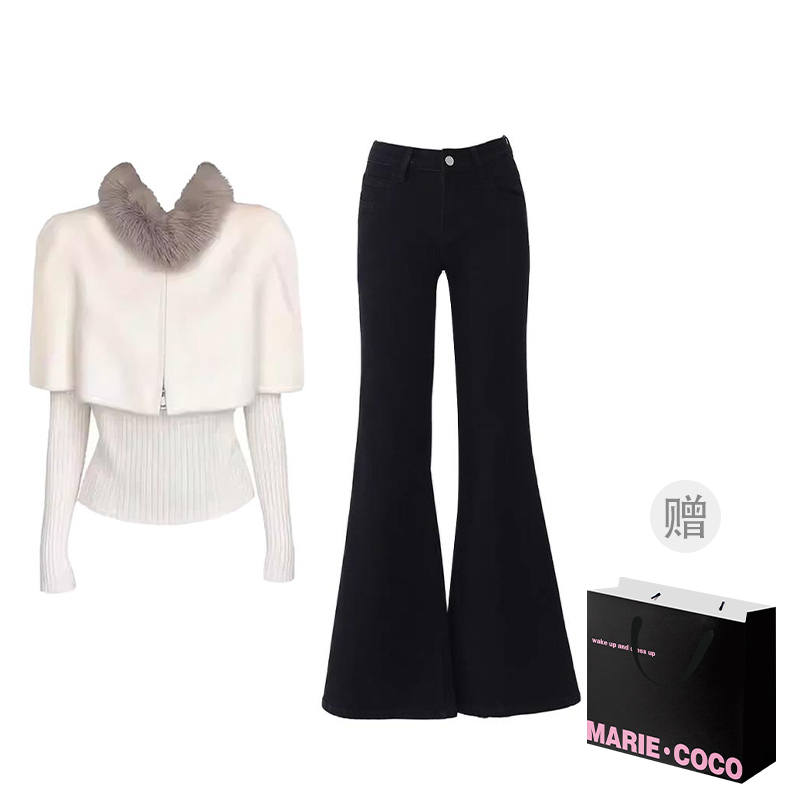MARIE·COCO Casual Suits Women's Fur Collar Moderate