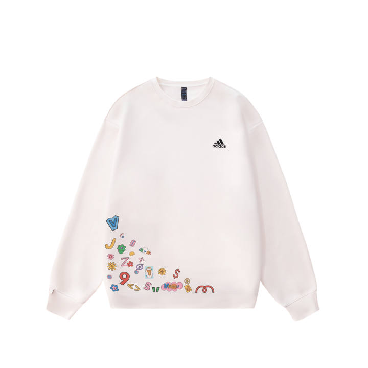 Adidas Adidas LABEL Sweatshirts Unisex White Crew Neck Moderate Regular