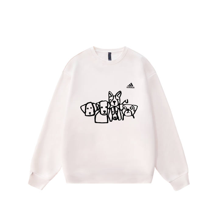 Adidas Adidas LABEL Sweatshirts Unisex White Crew Neck Moderate Regular