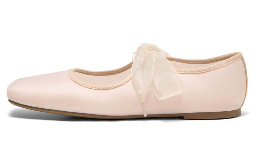 CHARLES&KEITH Small Ck Fabric Flat Mary Jane Shoes 0.7cm Women's Nude Flesh