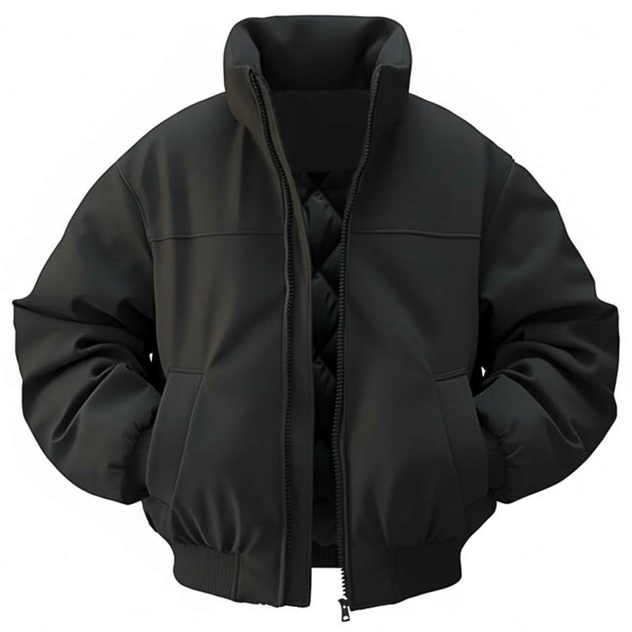 HUANQIU Jackets Unisex Stand Collar Thickened